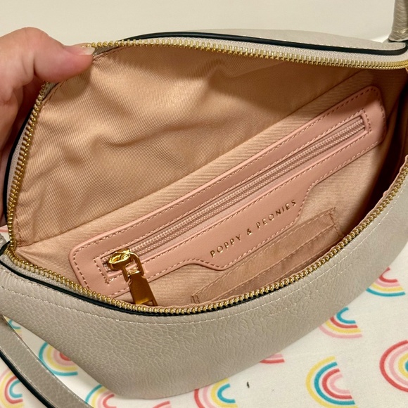 SOLD Poppy and Peonies Sidekick in Fog - Picture 3 of 3